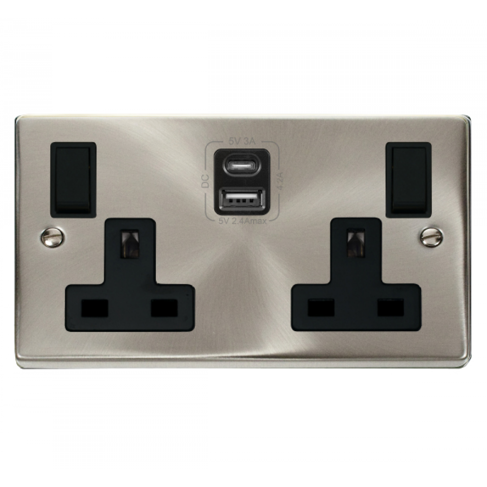 2-gang-13a-satin-chrome-double-socket-with-type-a-c-usb-42a-vpsc786bk